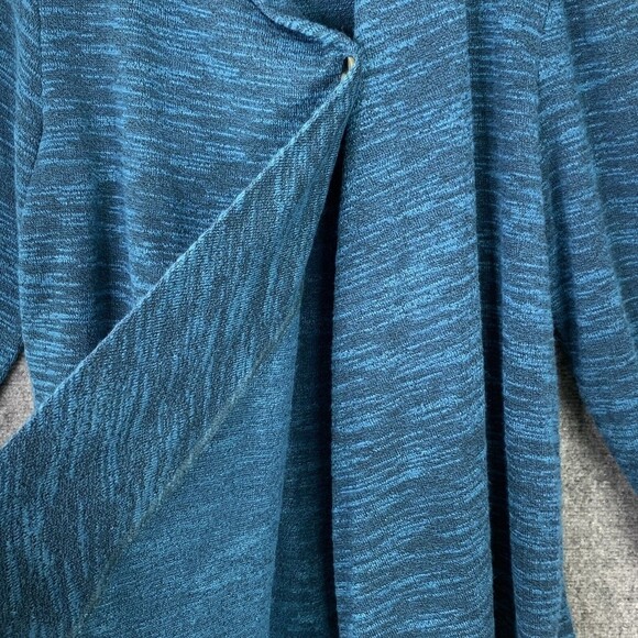 AB Studio Tunic Sweater Women Large 1 Button Flowing Open Front Long Sleeve - Picture 7 of 13